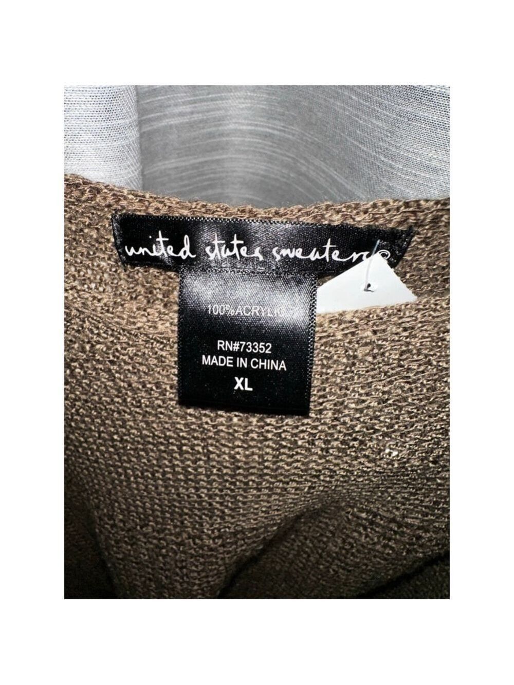 United States Sweater Brown V-Neck Sweater XL - Picture 5 of 7